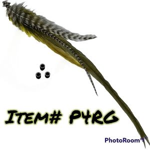 100% Authentic Beautiful Real Feather Hair Extension Bundle + 3 Beads